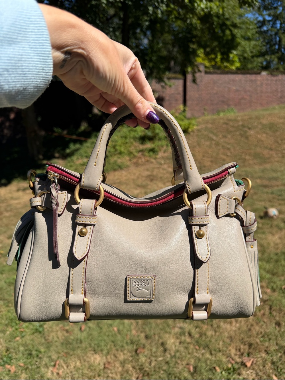 Mini Florentine Satchel in light taupe